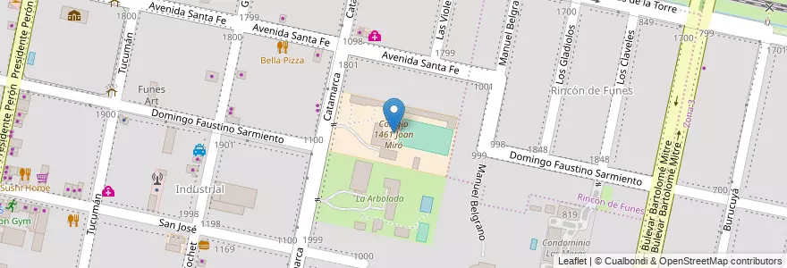 Mapa de ubicacion de Colegio 1461 Joan Miró en Argentinien, Santa Fe, Departamento Rosario, Municipio De Funes, Funes.