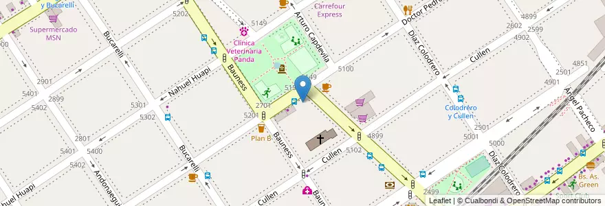 Mapa de ubicacion de Colegio 16 Guillermo Rawson, Villa Urquiza en Argentina, Ciudad Autónoma De Buenos Aires, Comuna 12, Buenos Aires.