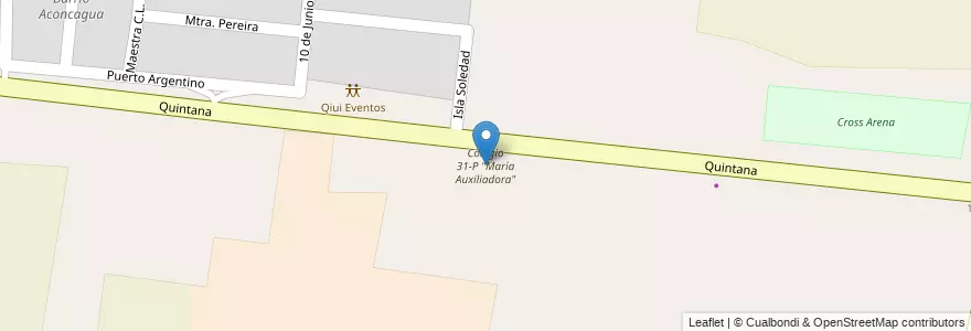 Mapa de ubicacion de Colegio 31-P "María Auxiliadora" en Arjantin, Şili, Mendoza, Departamento Luján De Cuyo, Distrito Perdriel.