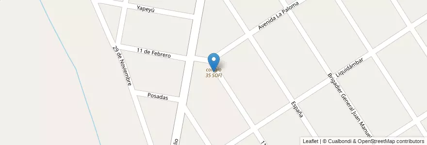 Mapa de ubicacion de colegio 35 SOFI en الأرجنتين, بوينس آيرس, Partido De Tigre, Ricardo Rojas, El Talar.