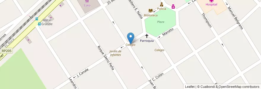 Mapa de ubicacion de Colegio en アルゼンチン, ブエノスアイレス州, Partido De Ezeiza, Tristán Suárez.