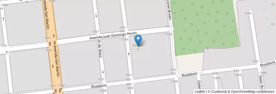 Mapa de ubicacion de Colegio 5 en Argentinië, Santa Cruz, Chili, Lago Buenos Aires, Perito Moreno, Perito Moreno.