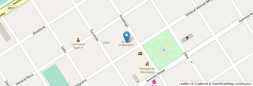 Mapa de ubicacion de Colegio A Descubrir en Arjantin, Buenos Aires, Partido De Tigre, Benavídez.