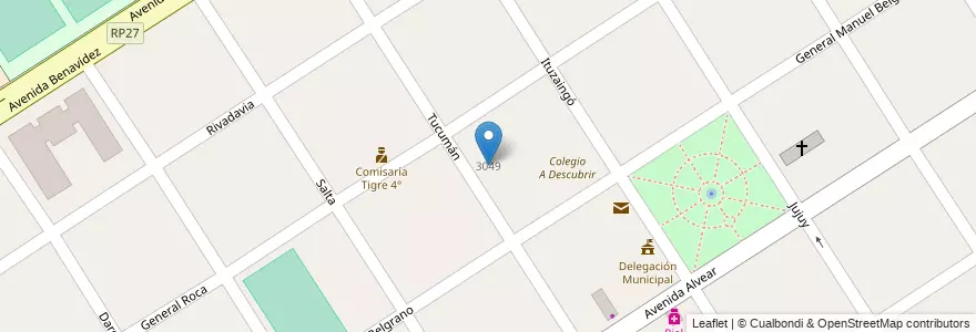 Mapa de ubicacion de Colegio A Descubrir en アルゼンチン, ブエノスアイレス州, Partido De Tigre, Benavídez.