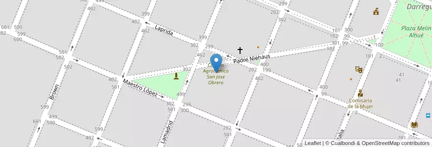 Mapa de ubicacion de Colegio Agrotecnico San Jose Obrero en Argentina, Buenos Aires, Partido De Puan, Darregueira.