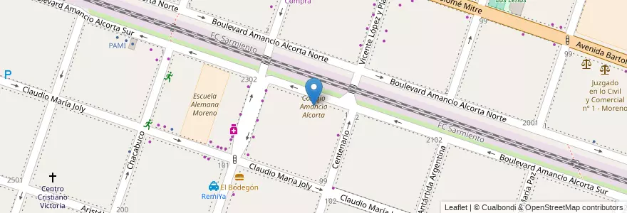 Mapa de ubicacion de Colegio Amancio Alcorta en Argentina, Buenos Aires, Partido De Moreno, Moreno.