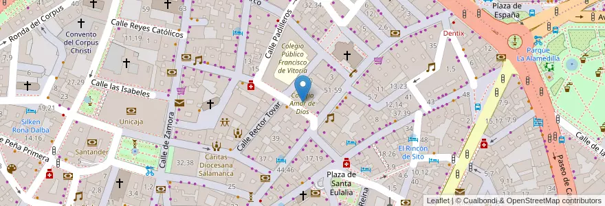 Mapa de ubicacion de Colegio Amor de Dios en Spanien, Kastilien Und León, Salamanca, Campo De Salamanca, Salamanca.