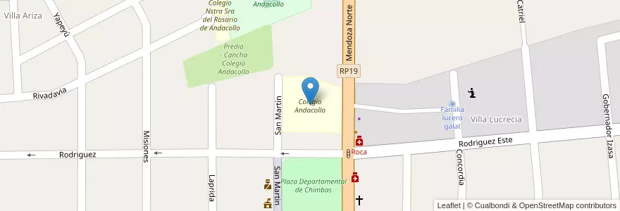 Mapa de ubicacion de Colegio Andacollo en Argentinië, San Juan, Chili, Chimbas.