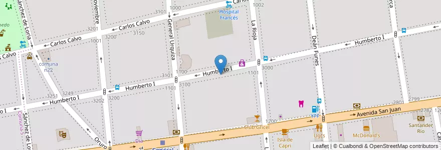 Mapa de ubicacion de Colegio Argentino Arabe, San Cristobal en Argentinien, Ciudad Autónoma De Buenos Aires, Comuna 3, Buenos Aires.