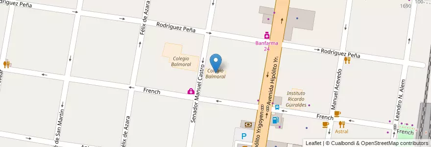 Mapa de ubicacion de Colegio Balmoral en آرژانتین, استان بوئنوس آیرس, Partido De Lomas De Zamora, Banfield.