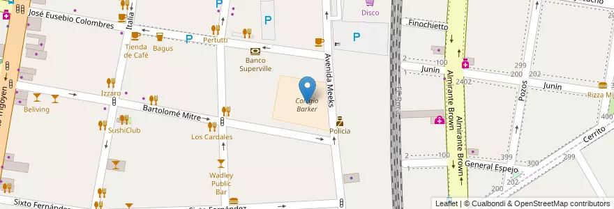 Mapa de ubicacion de Colegio Barker en Arjantin, Buenos Aires, Partido De Lomas De Zamora, Lomas De Zamora.