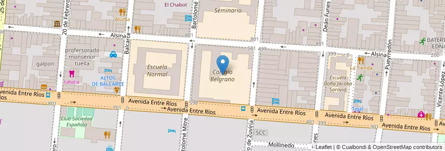 Mapa de ubicacion de Colegio Belgrano en Argentinien, Salta, Capital, Municipio De Salta, Salta.