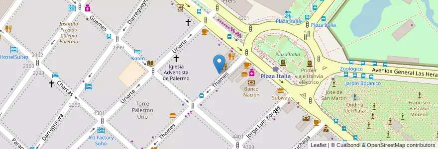 Mapa de ubicacion de Colegio Bilingüe Armonía S.R.L., Palermo en Argentinien, Ciudad Autónoma De Buenos Aires, Buenos Aires, Comuna 14.