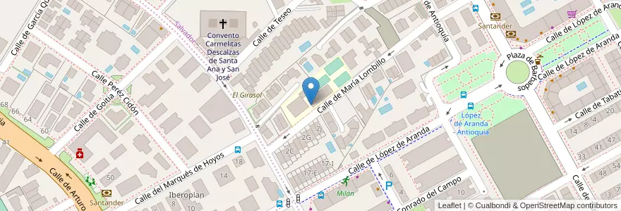 Mapa de ubicacion de Colegio Bra Institución en Spain, Community Of Madrid, Community Of Madrid, Área Metropolitana De Madrid Y Corredor Del Henares, Madrid.