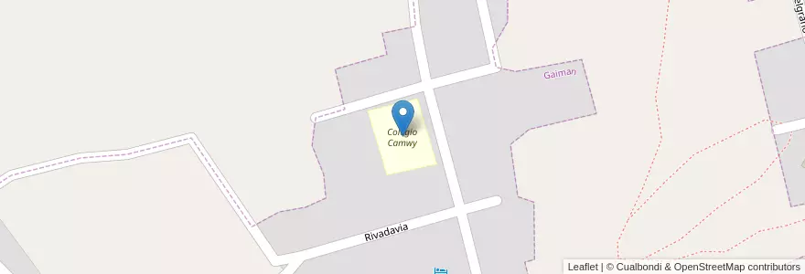 Mapa de ubicacion de Colegio Camwy en الأرجنتين, شوبوت, Departamento Gaiman, Gaiman, Gaiman.