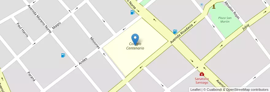 Mapa de ubicacion de Colegio Centenario en Argentina, Santiago Del Estero, Departamento Capital, Santiago Del Estero.
