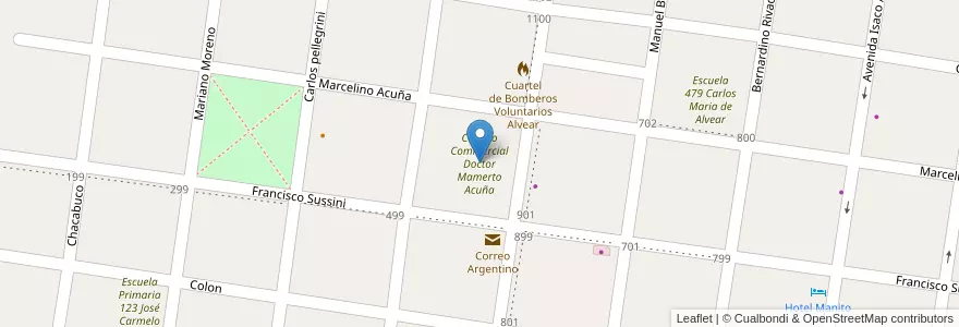 Mapa de ubicacion de Colegio Commercial Doctor Mamerto Acuña en Argentine, Corrientes, Departamento General Alvear, Municipio De Alvear.