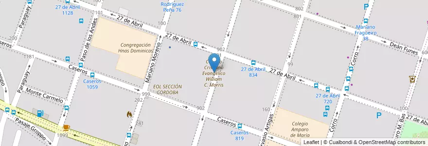Mapa de ubicacion de Colegio Cristiano Evangelico William C. Morris en Аргентина, Кордова, Departamento Capital, Pedanía Capital, Córdoba, Municipio De Córdoba.
