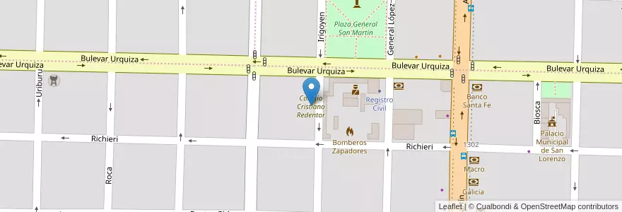 Mapa de ubicacion de Colegio Cristiano Redentor en Arjantin, Santa Fe, Departamento San Lorenzo, Municipio De San Lorenzo, San Lorenzo.