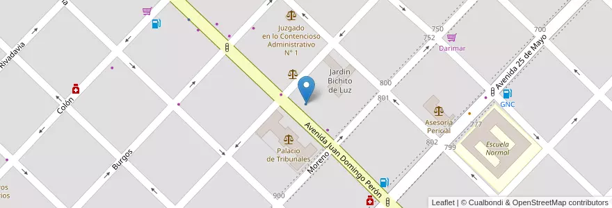 Mapa de ubicacion de Colegio de abogados de Azul en Argentina, Provincia Di Buenos Aires, Partido De Azul.