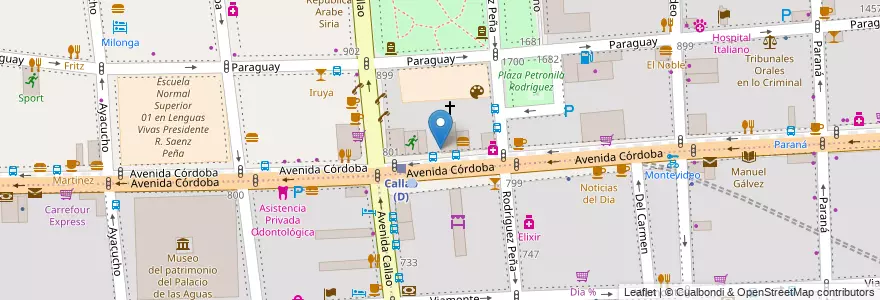 Mapa de ubicacion de Colegio de Cocineros Gato Dumas, Recoleta en Argentinien, Ciudad Autónoma De Buenos Aires, Buenos Aires.