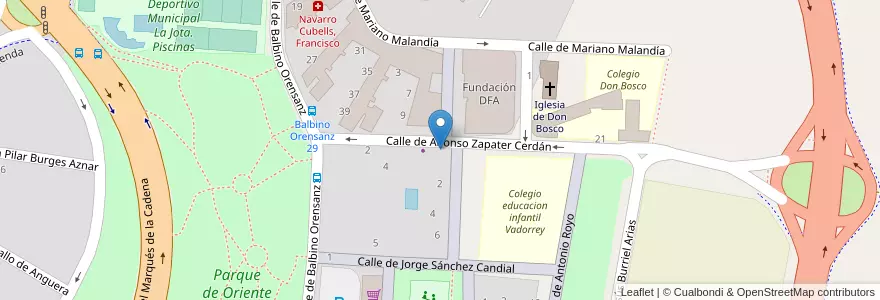 Mapa de ubicacion de Colegio de Educación Infantil y Primaria Vadorrey en Spagna, Aragón, Saragozza, Zaragoza, Saragozza.
