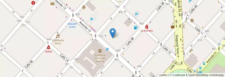 Mapa de ubicacion de Colegio de Escribanos de Buenos Aires, Casco Urbano en 阿根廷, 布宜诺斯艾利斯省, Partido De La Plata, La Plata.