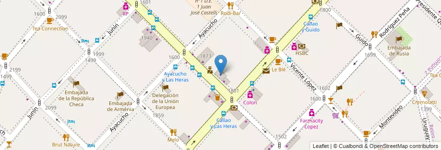 Mapa de ubicacion de Colegio de Escribanos de la Ciudad de Buenos Aires, Recoleta en Arjantin, Ciudad Autónoma De Buenos Aires, Comuna 2, Buenos Aires.