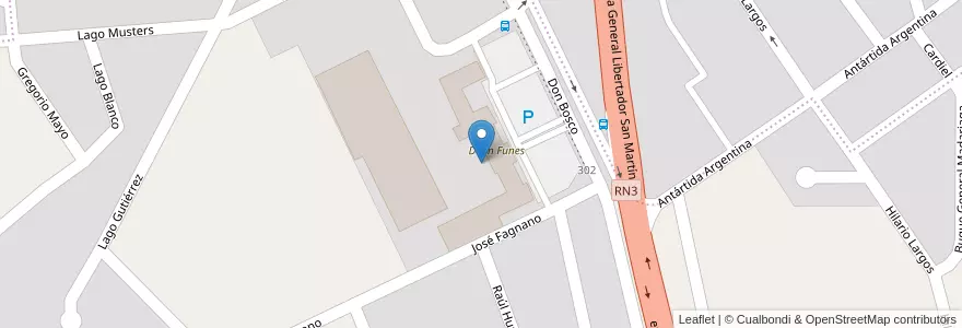 Mapa de ubicacion de Colegio Dean Funes en Arjantin, Chubut, Departamento Escalante, Comodoro Rivadavia.