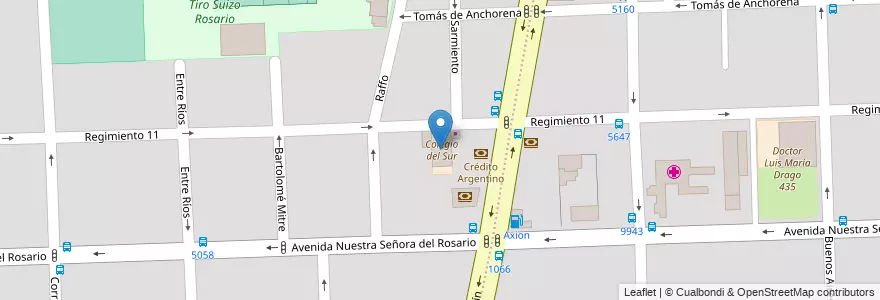 Mapa de ubicacion de Colegio del Sur en Аргентина, Санта-Фе, Departamento Rosario, Municipio De Rosario, Росарио.