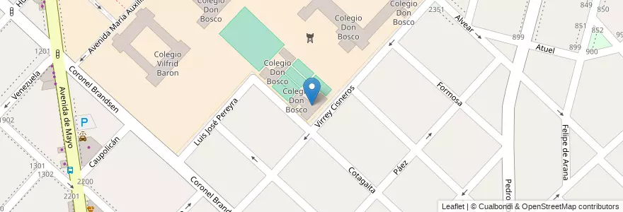 Mapa de ubicacion de Colegio Don Bosco en Arjantin, Buenos Aires, Partido De La Matanza, Ramos Mejía.