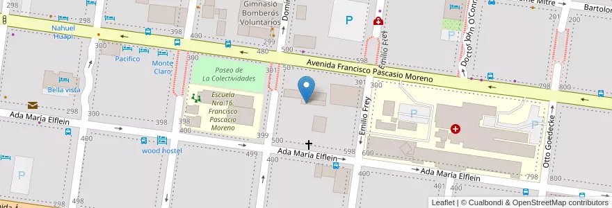 Mapa de ubicacion de Colegio Don Bosco en آرژانتین, شیلی, استان ریو نگرو، آرژانتین, Departamento Bariloche, Municipio De San Carlos De Bariloche, San Carlos De Bariloche.