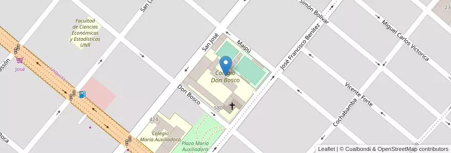 Mapa de ubicacion de Colegio Don Bosco en Arjantin, Buenos Aires, Partido De San Nicolás, San Nicolás De Los Arroyos.