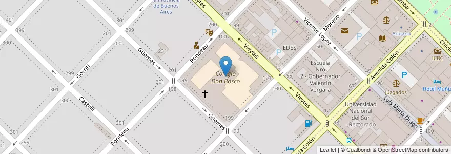 Mapa de ubicacion de Colegio Don Bosco en Argentinien, Provinz Buenos Aires, Partido De Bahía Blanca, Bahía Blanca.
