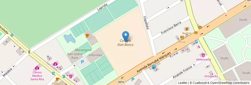 Mapa de ubicacion de Colegio Don Bosco en Argentina, Buenos Aires, Partido De San Isidro, San Isidro.