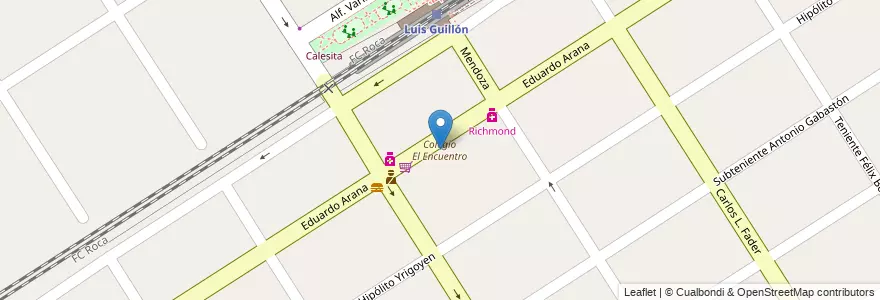 Mapa de ubicacion de Colegio El Encuentro en Arjantin, Buenos Aires, Partido De Esteban Echeverría, Luis Guillón.