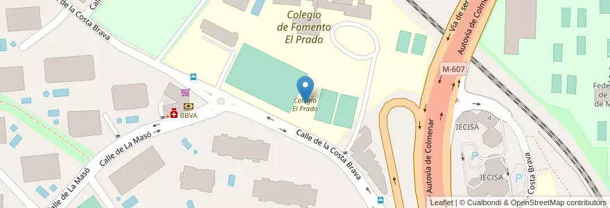 Mapa de ubicacion de Colegio El Prado en Spanje, Comunidad De Madrid, Comunidad De Madrid, Área Metropolitana De Madrid Y Corredor Del Henares, Madrid.
