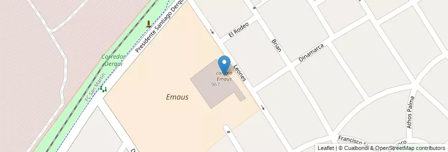 Mapa de ubicacion de colegio Emaus en Arjantin, Buenos Aires, Partido De Morón, El Palomar.