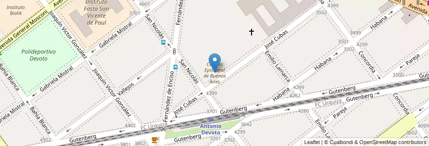 Mapa de ubicacion de Colegio Episcopal de Buenos Aires, Villa Devoto en الأرجنتين, Ciudad Autónoma De Buenos Aires, Buenos Aires, Comuna 11.