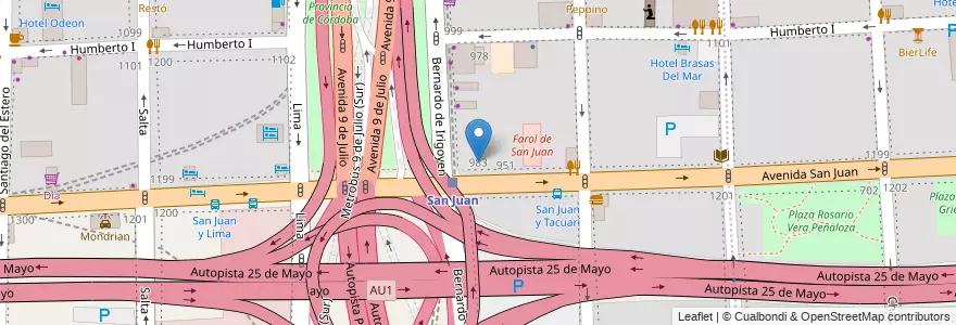 Mapa de ubicacion de Colegio Esteban Echeverría, Constitucion en アルゼンチン, Ciudad Autónoma De Buenos Aires, Comuna 1, ブエノスアイレス.