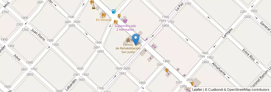 Mapa de ubicacion de Colegio Evangelico Argentino en Argentinië, Buenos Aires, Partido De La Matanza, Villa Luzuriaga.