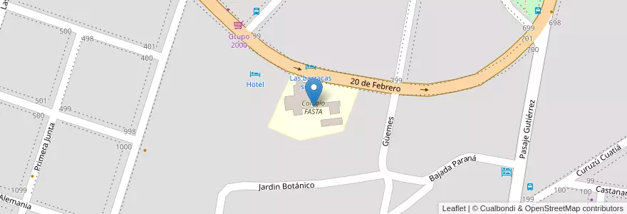 Mapa de ubicacion de Colegio FASTA en 아르헨티나, 칠레, 리오네그로주, Departamento Bariloche, Municipio De San Carlos De Bariloche, San Carlos De Bariloche.
