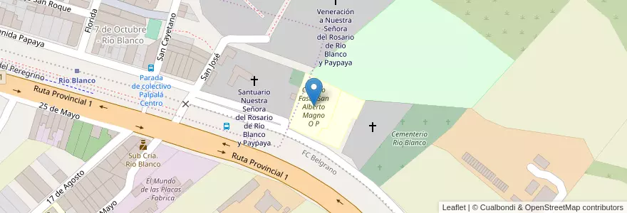 Mapa de ubicacion de Colegio Fasta San Alberto Magno O P en アルゼンチン, フフイ州, Departamento Palpalá, Municipio De Palpalá.