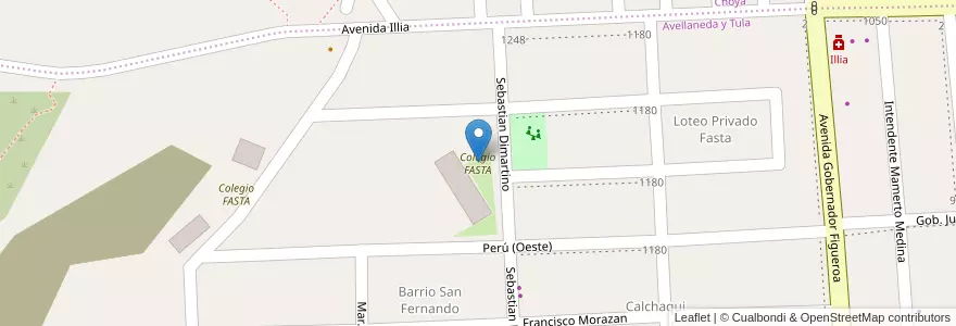 Mapa de ubicacion de Colegio FASTA en 阿根廷, Catamarca, Departamento Capital, Municipio De San Fernando Del Valle De Catamarca, San Fernando Del Valle De Catamarca.