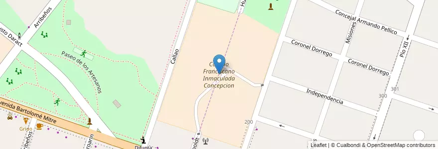 Mapa de ubicacion de Colegio Franciscano Inmaculada Concepcion en 아르헨티나, 부에노스아이레스주, Partido De Moreno, Moreno.