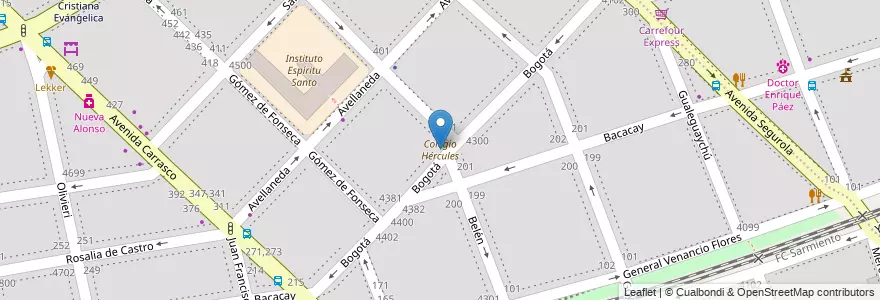 Mapa de ubicacion de Colegio Hércules, Velez Sarsfield en Argentina, Autonomous City Of Buenos Aires, Autonomous City Of Buenos Aires, Comuna 10.