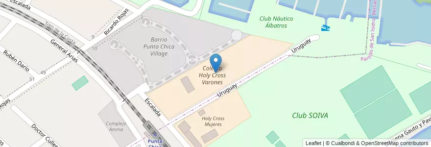 Mapa de ubicacion de Colegio Holy Cross Varones en アルゼンチン, ブエノスアイレス州, Partido De San Isidro, Partido De San Fernando, Beccar, Victoria.