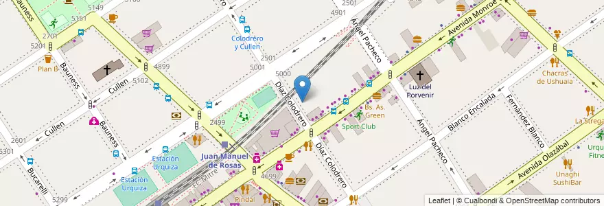 Mapa de ubicacion de Colegio Horacio Watson, Villa Urquiza en Argentina, Ciudad Autónoma De Buenos Aires, Comuna 12, Buenos Aires.