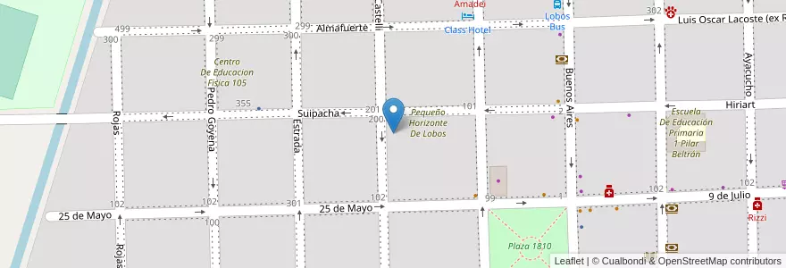 Mapa de ubicacion de Colegio Horizonte de Lobos - Administración en Argentina, Buenos Aires, Partido De Lobos, Lobos.