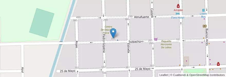 Mapa de ubicacion de Colegio Horizonte de Lobos - Nivel Secundario en Argentinië, Buenos Aires, Partido De Lobos, Lobos.